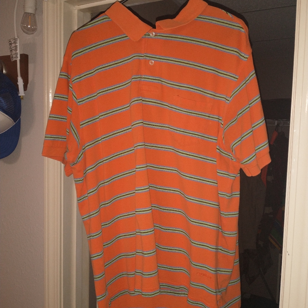 Orange and Green Polo Shirt
